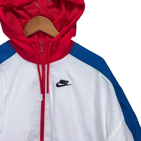 Nike Logo Jacket Red White Blue Retro Woven Color Block Black Label Street sz S - Picture 3 of 4